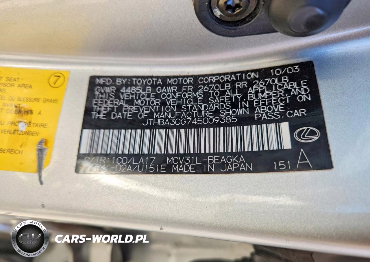 2004 Lexus Es 330 VIN:JTHBA30G745009385 - 12