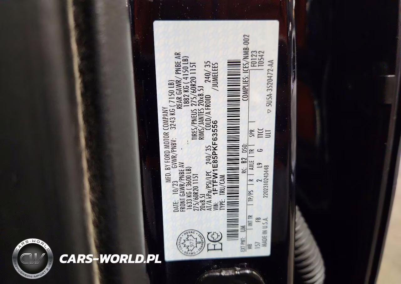 2023 Ford F150 Supercrew VIN:1FTFW1E85PKF63556 - 12