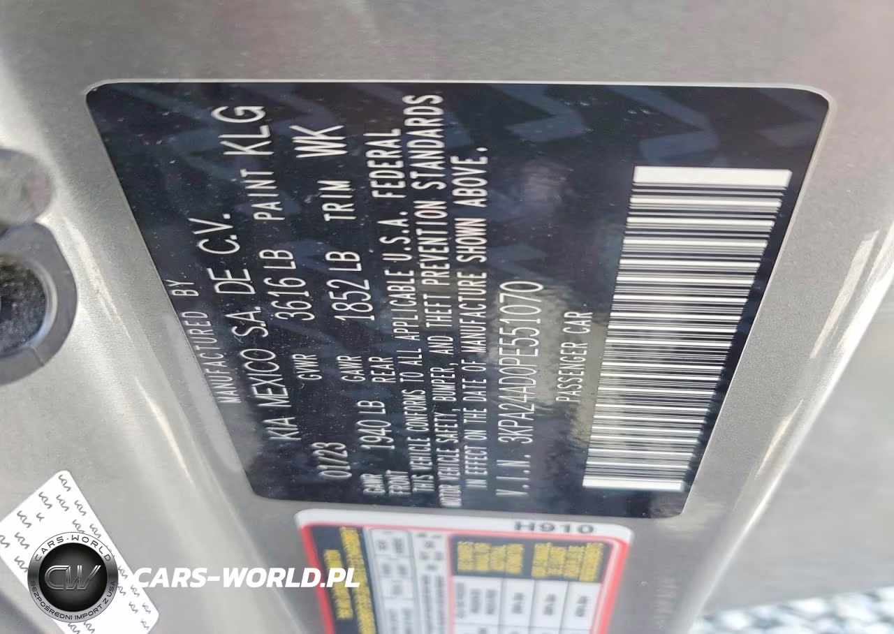 2023 Kia Rio S VIN:3KPA24AD0PE551070 - 12