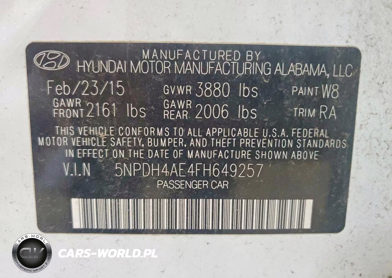 2015 Hyundai Elantra VIN:5NPDH4AE4FH649257 - 12
