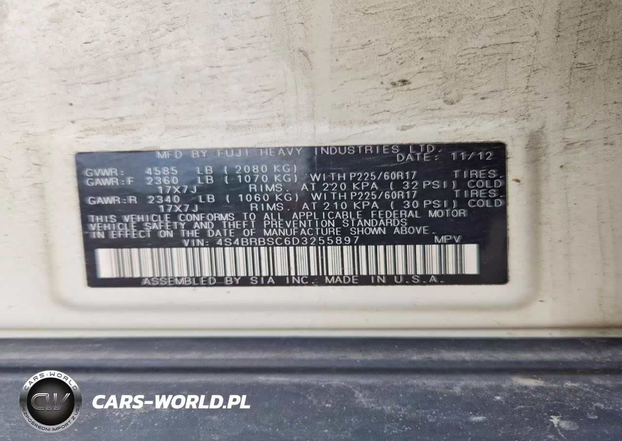 2013 Subaru Outback 2.5I Limited VIN:4S4BRBSC6D3255897 - 13