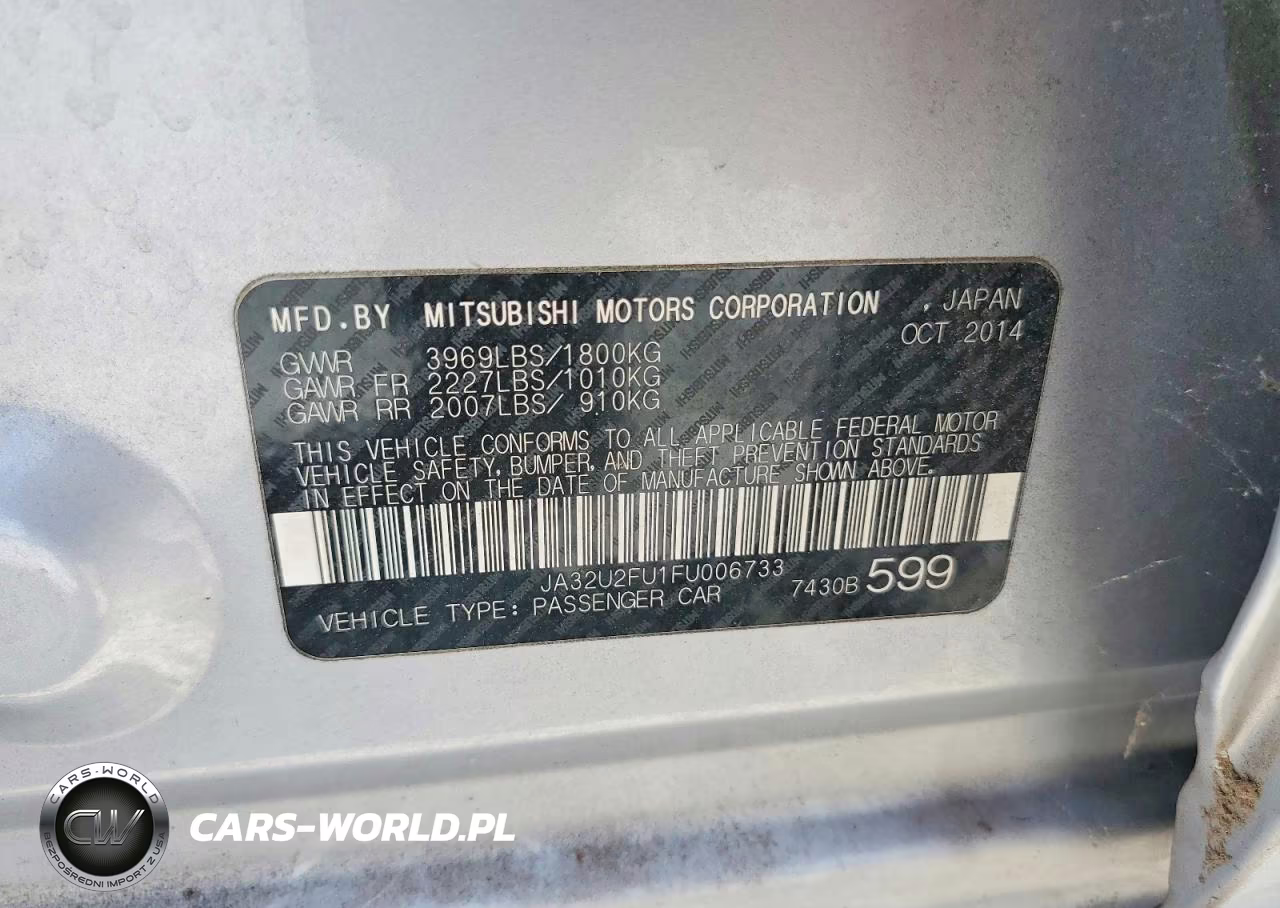 2015 Mitsubishi Lancer Es VIN:JA32U2FU1FU006733 - 12