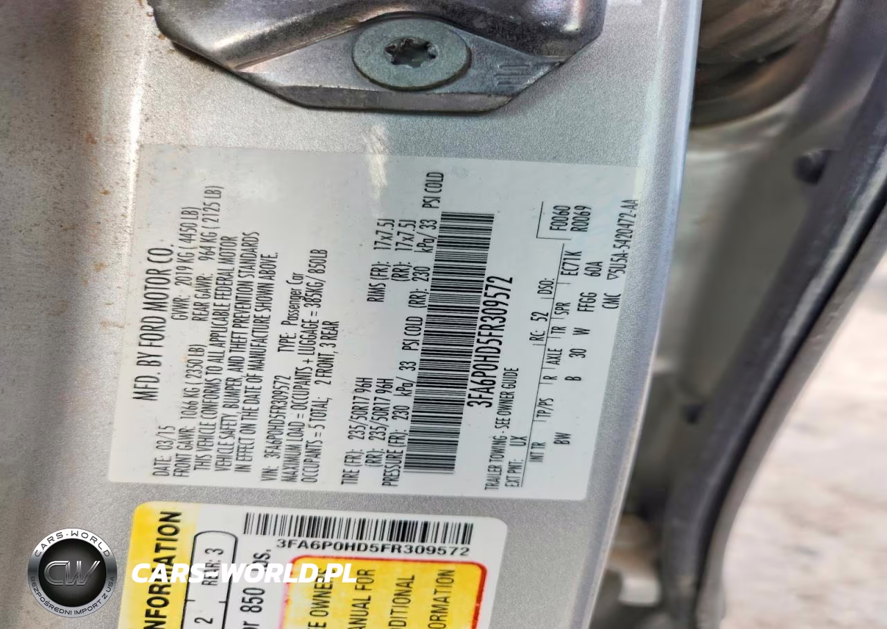 2015 Ford Fusion Se VIN:3FA6P0HD5FR309572 - 12