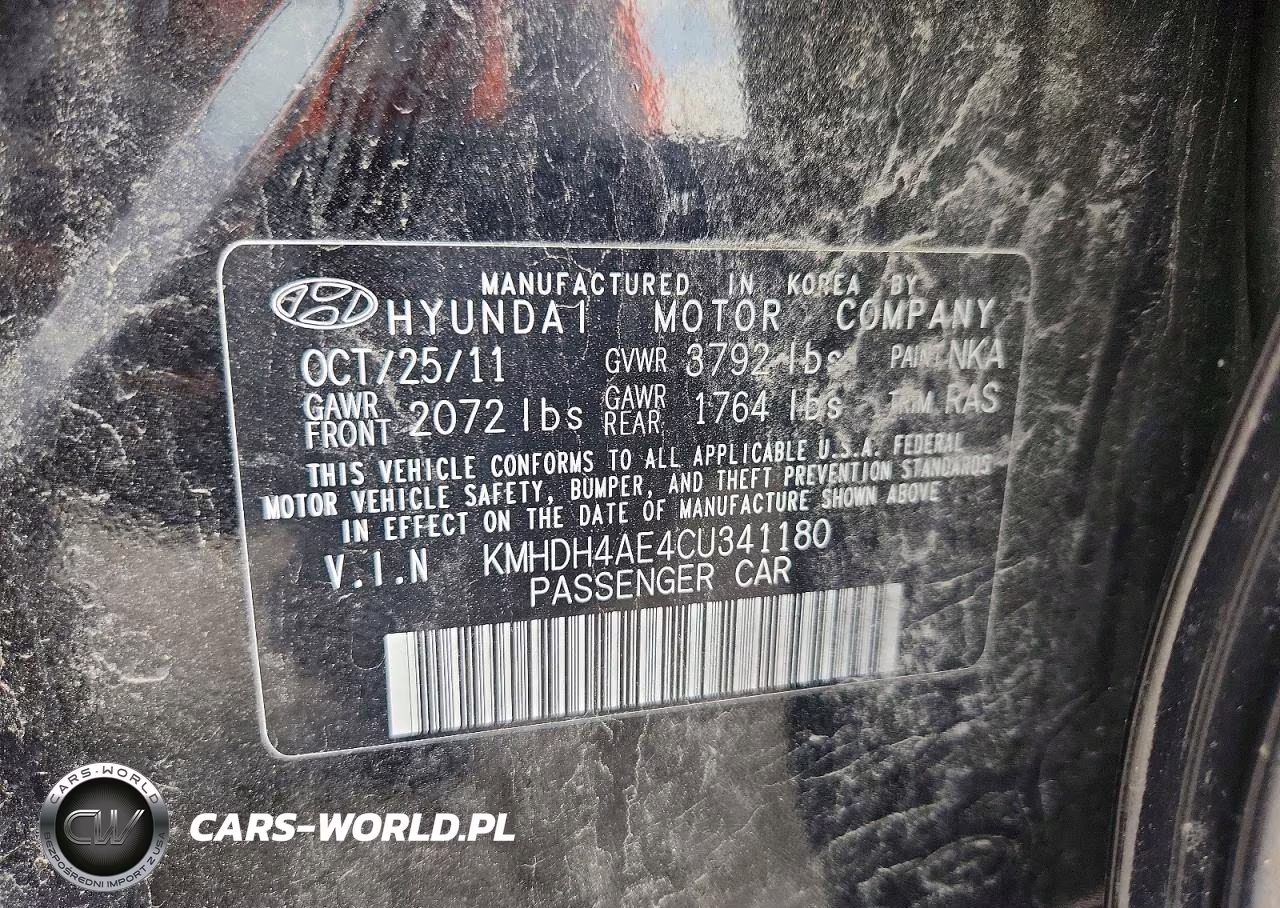 2012 Hyundai Elantra Limited VIN:KMHDH4AE4CU341180 - 12