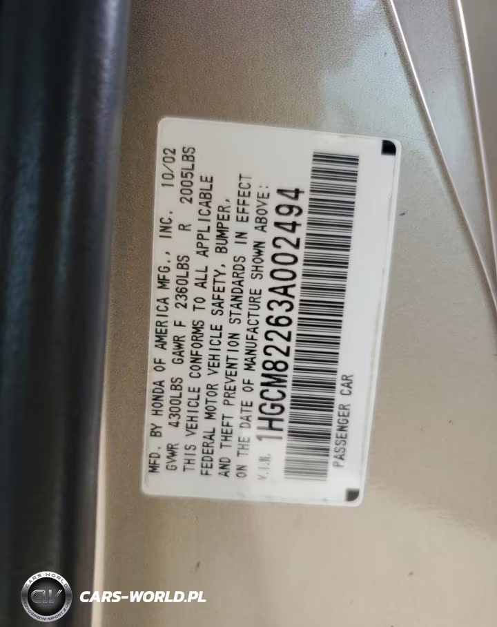 2003 Honda Accord Lx VIN:1HGCM82263A002494 - 13
