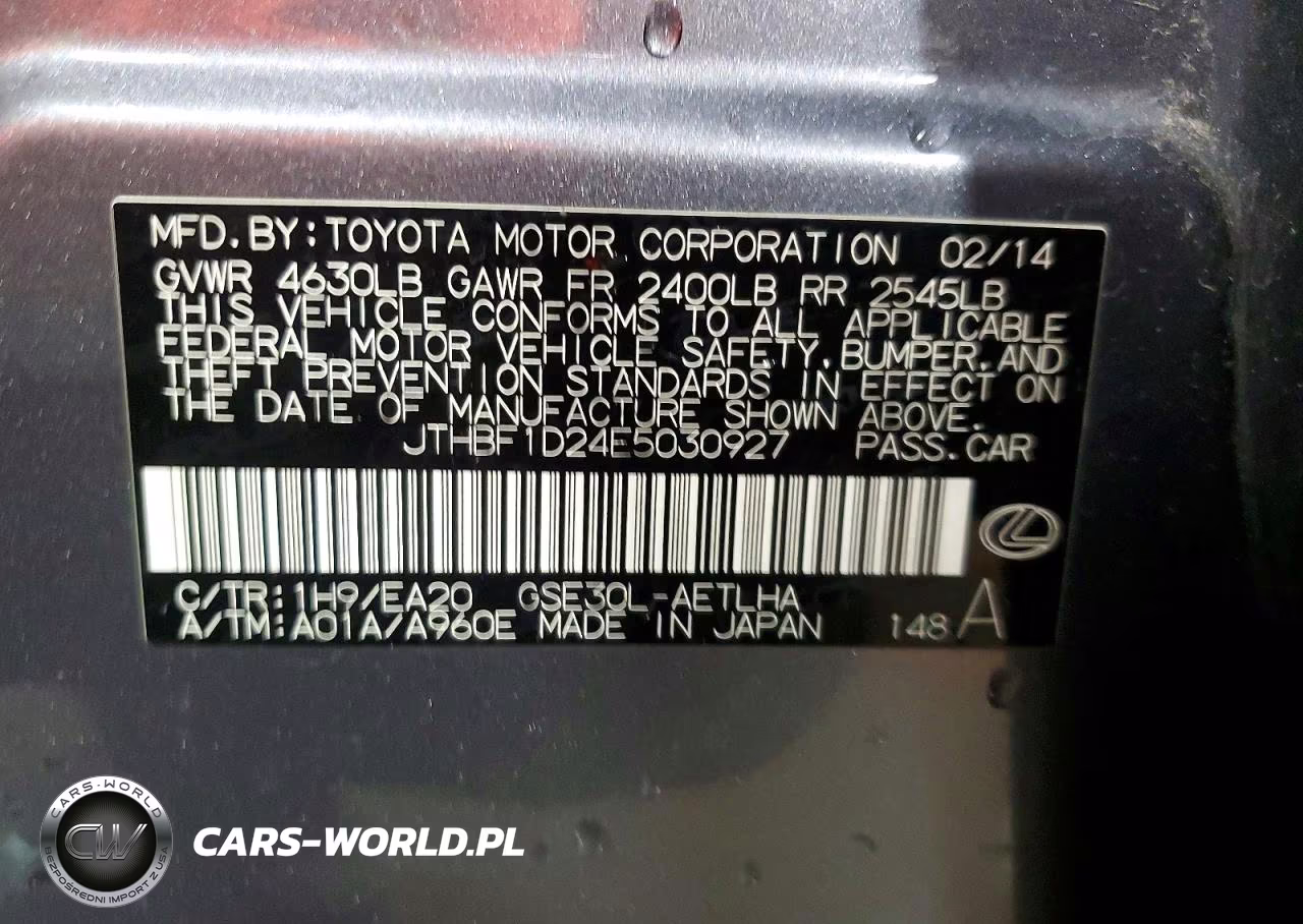 2014 Lexus Is 250 VIN:JTHBF1D24E5030927 - 13
