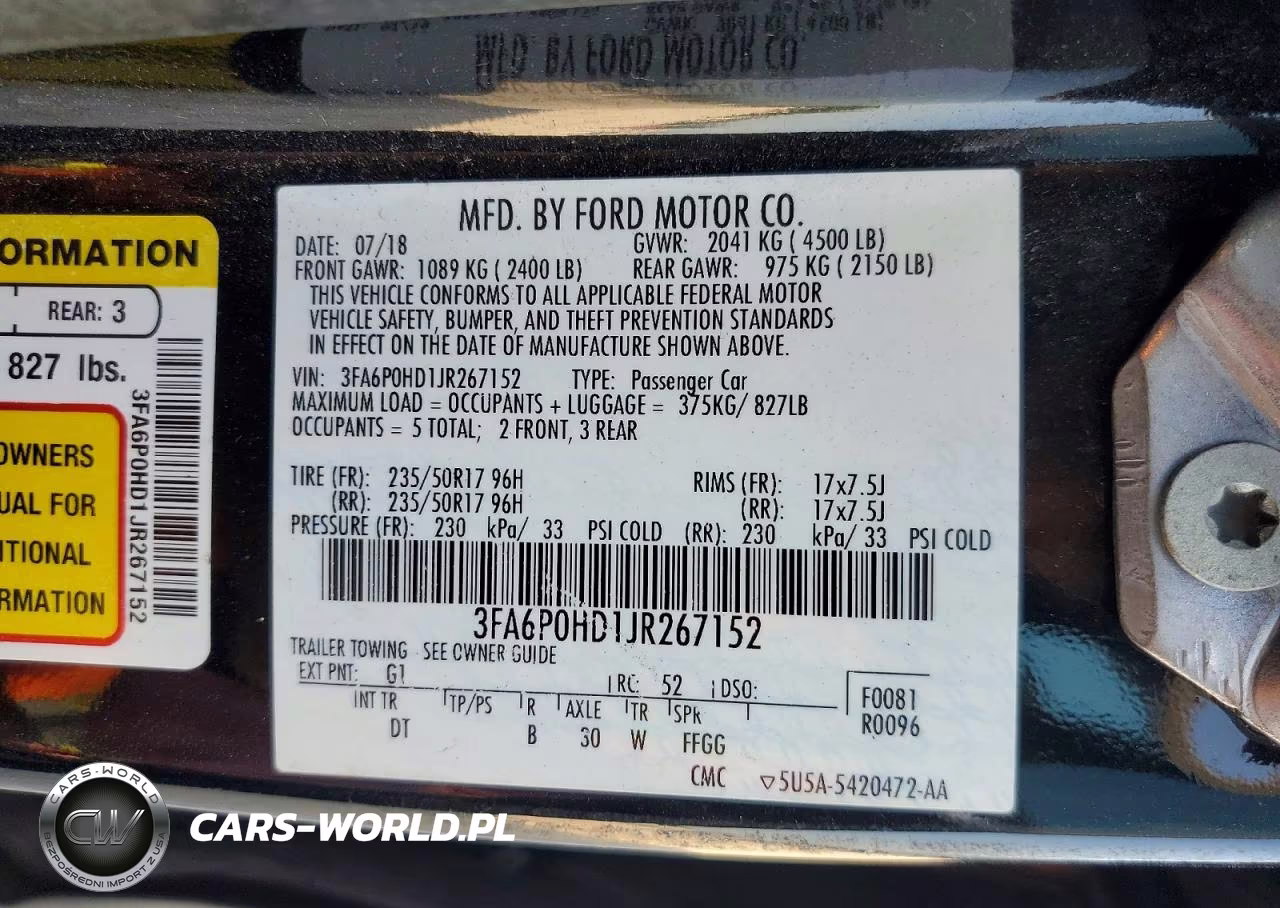 2018 Ford Fusion Se VIN:3FA6P0HD1JR267152 - 12