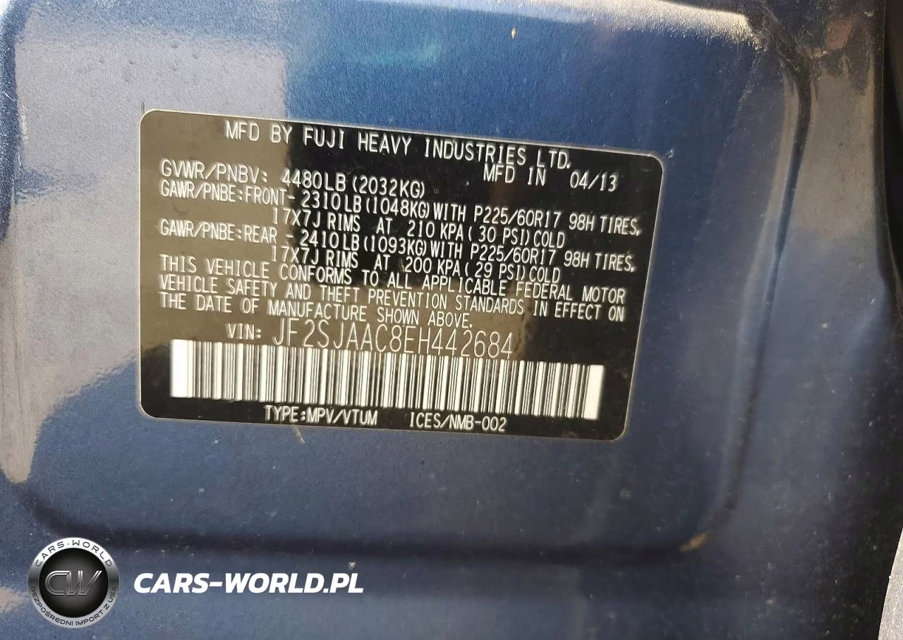 2014 Subaru Forester 2.5I VIN:JF2SJAAC8EH442684 - 13