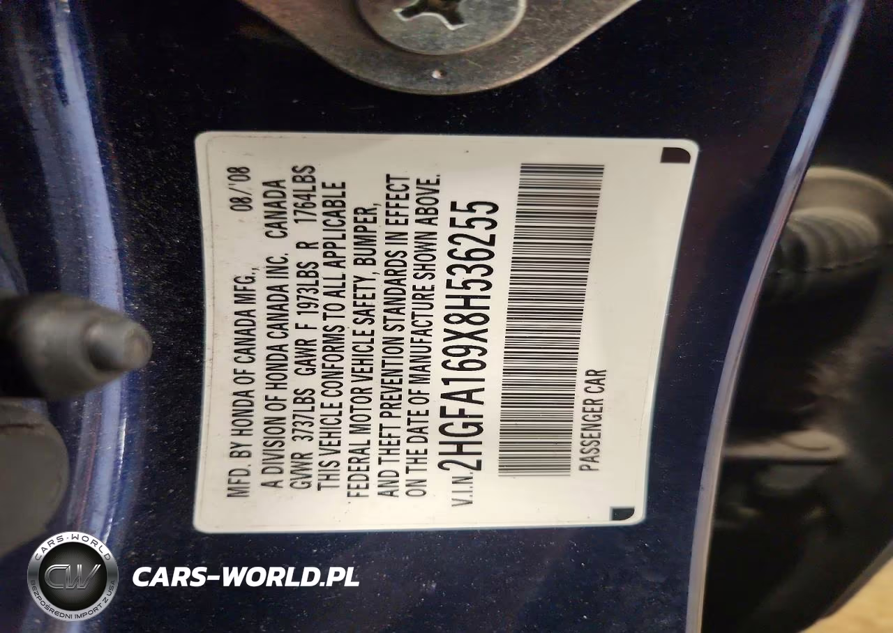 2008 Honda Civic Exl VIN:2HGFA169X8H536255 - 12