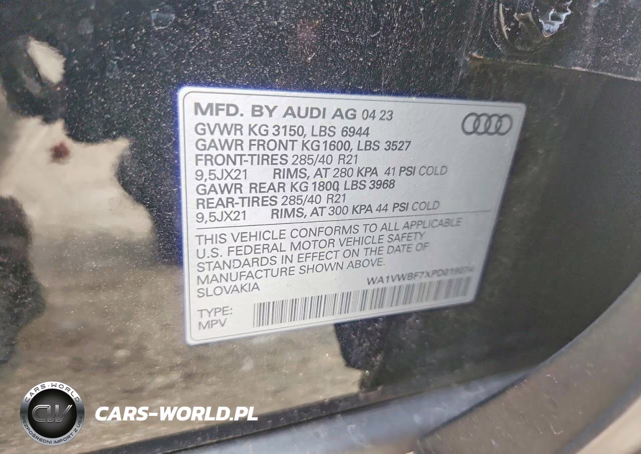 2023 Audi Sq7 Prestige VIN:WA1VWBF7XPD019074 - 13