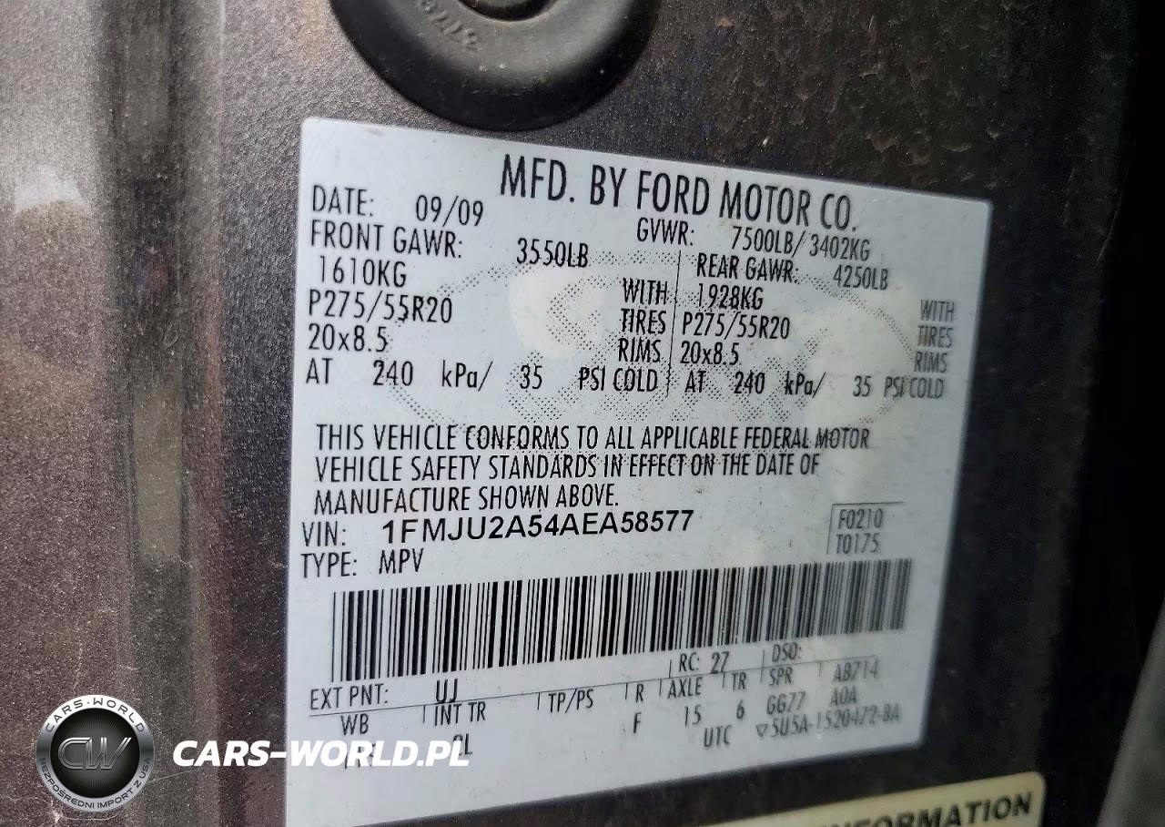 2010 Ford Expedition Limited VIN:1FMJU2A54AEA58577 - 13