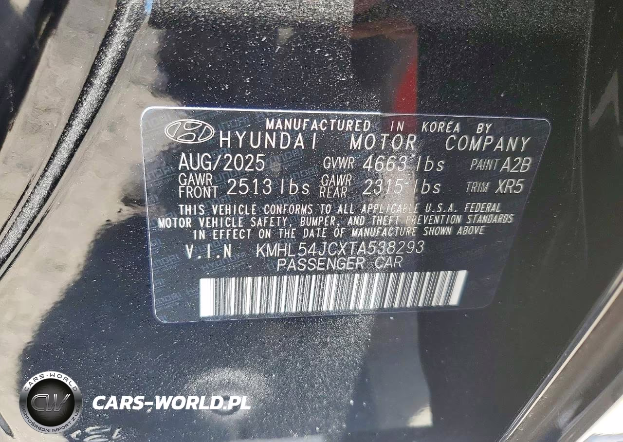 2026 Hyundai Sonata N Line VIN:KMHL54JCXTA538293 - 12