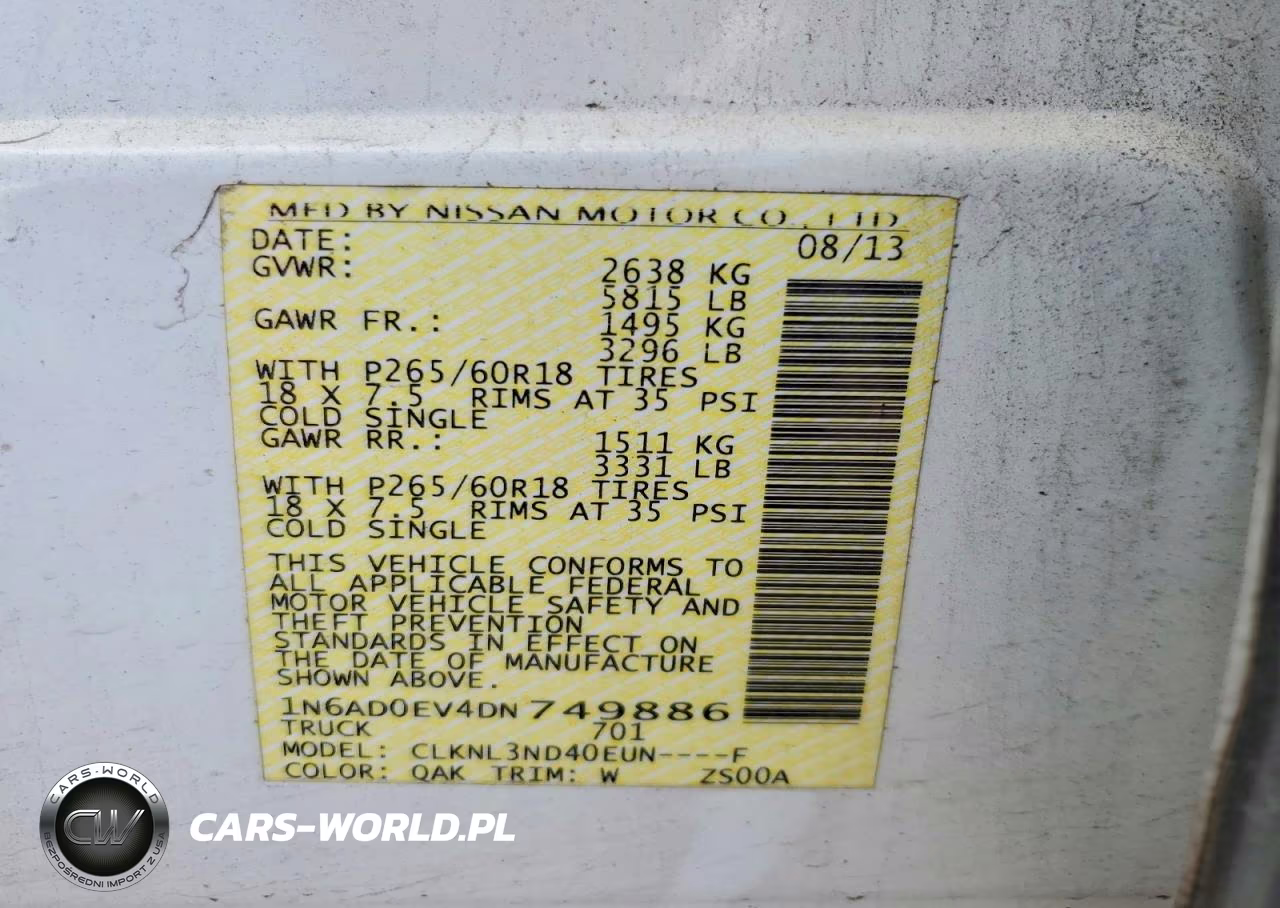 2013 Nissan Froniter VIN:1N6AD0EV4DN749886 - 12