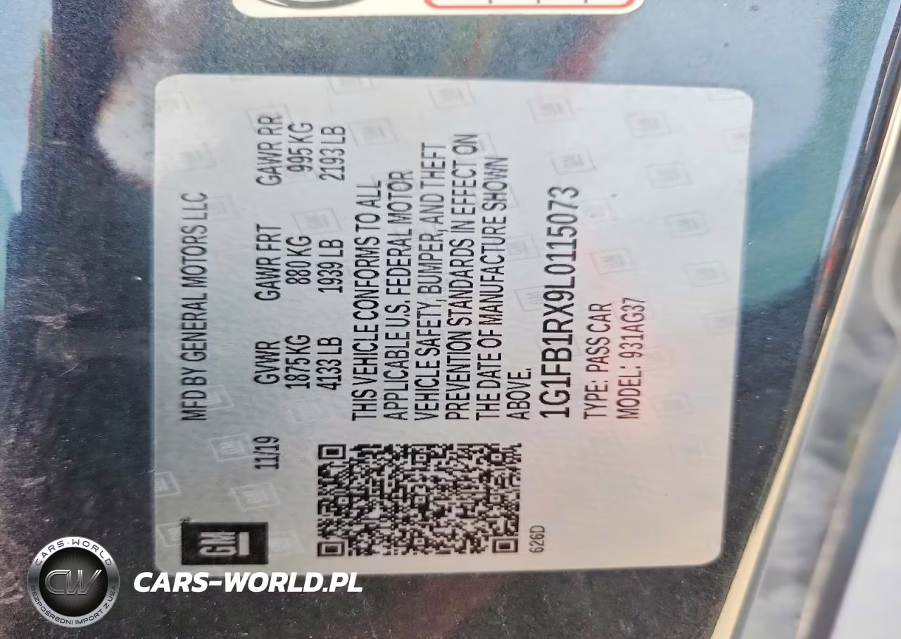 2020 Chevrolet Camaro Ls VIN:1G1FB1RX9L0115073 - 12