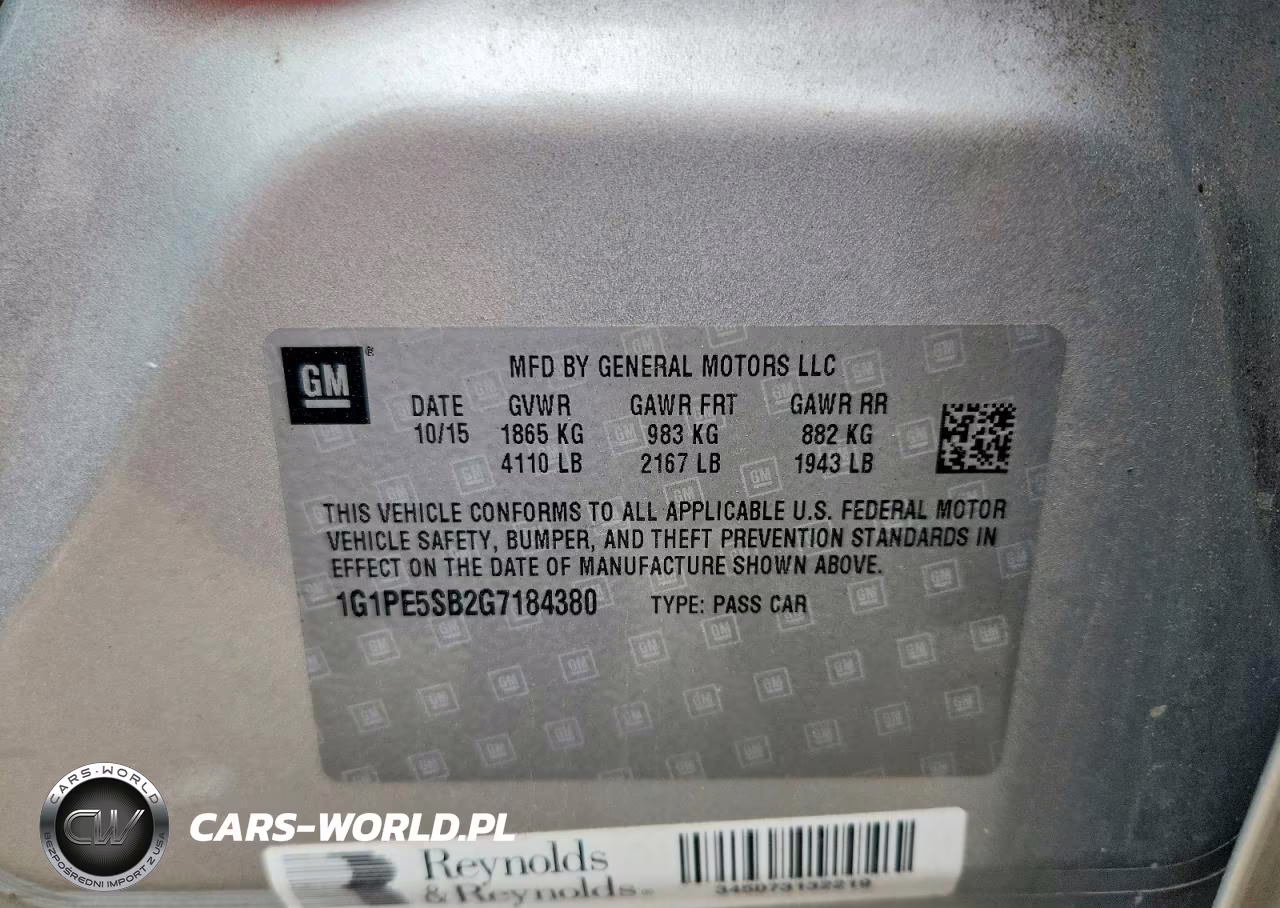 2016 Chevrolet Cruze Limited Lt VIN:1G1PE5SB2G7184380 - 12
