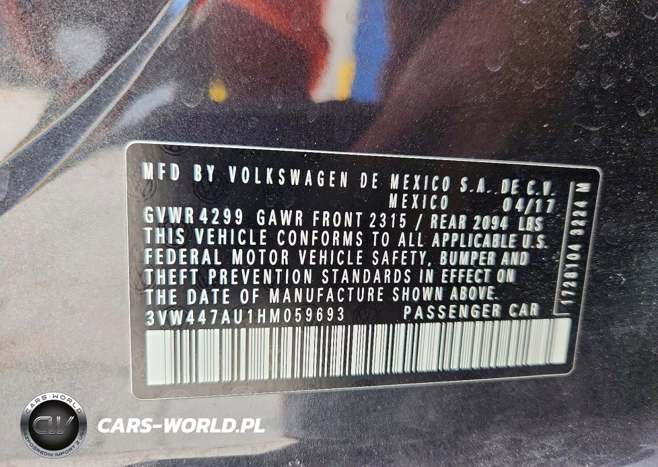 2017 Volkswagen Gti S-Se VIN:3VW447AU1HM059693 - 12