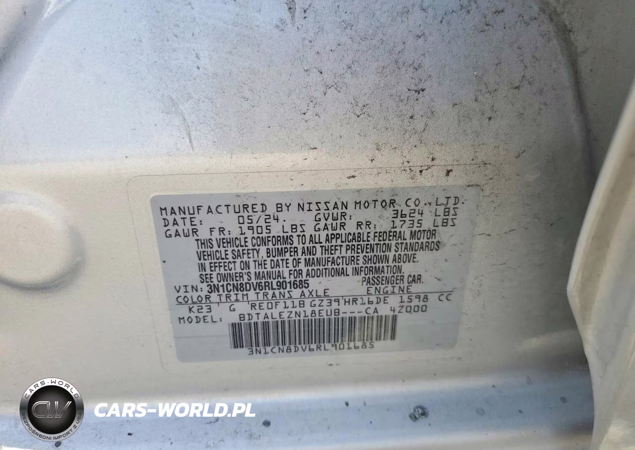 2024 Nissan Versa VIN:3N1CN8DV6RL901685 - 12