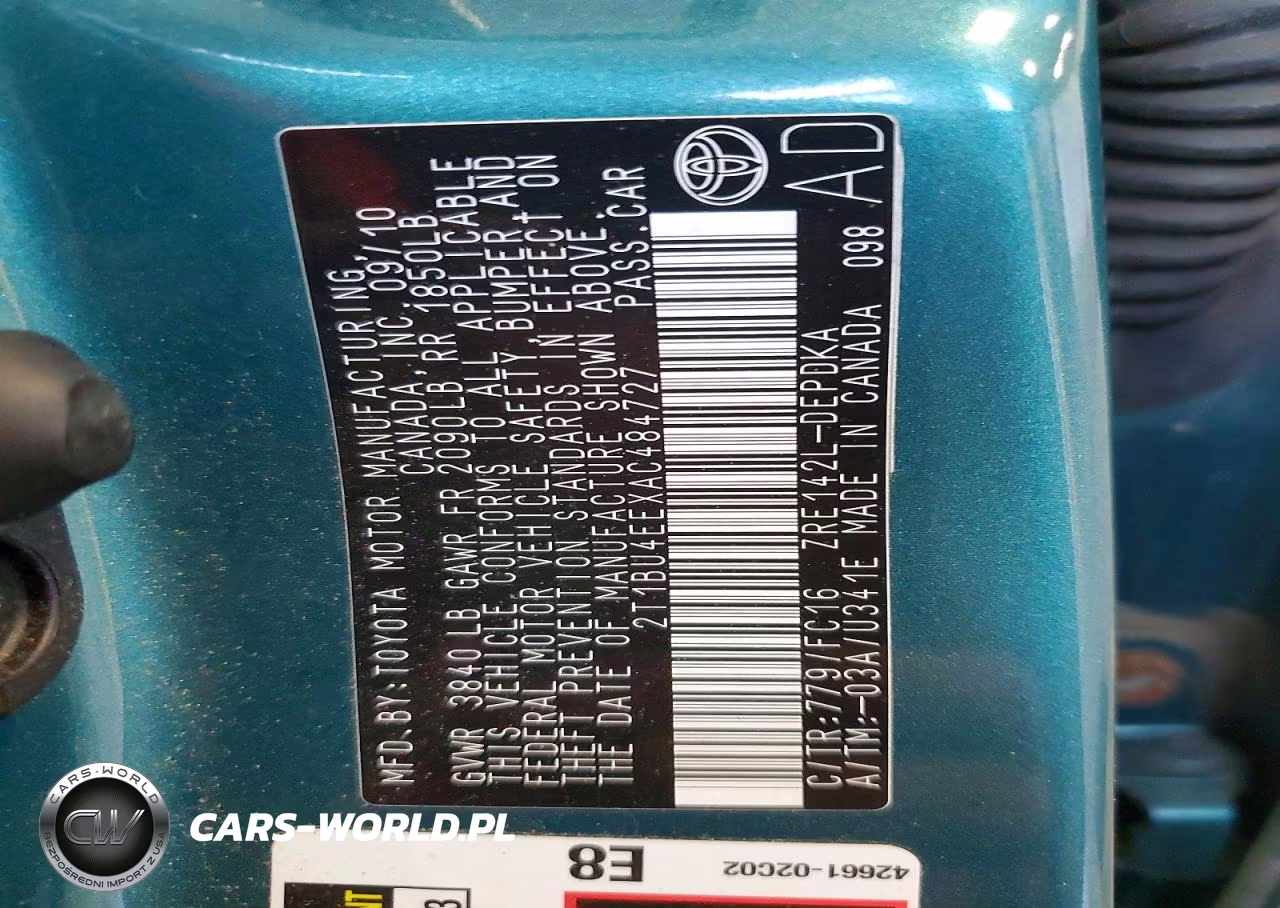 2010 Toyota Corolla Le VIN:2T1BU4EEXAC484727 - 12
