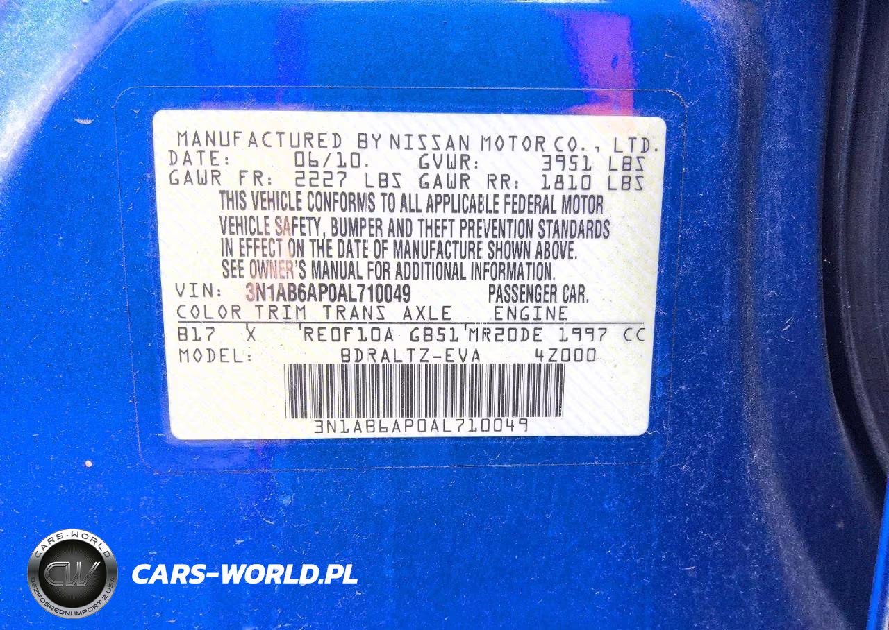 2010 Nissan Sentra 2.0 VIN:3N1AB6AP0AL710049 - 12