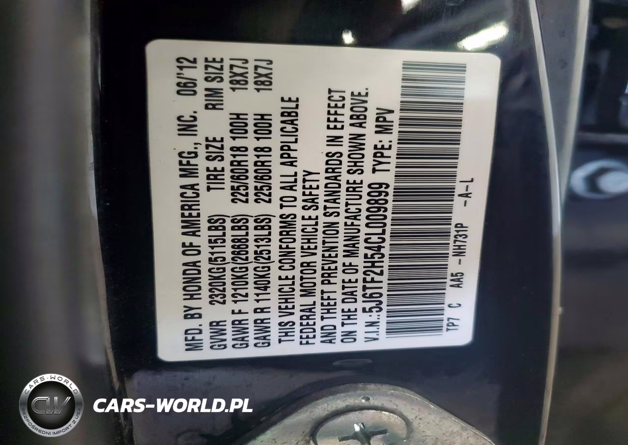 2012 Honda Crosstour Exl VIN:5J6TF2H54CL009899 - 13