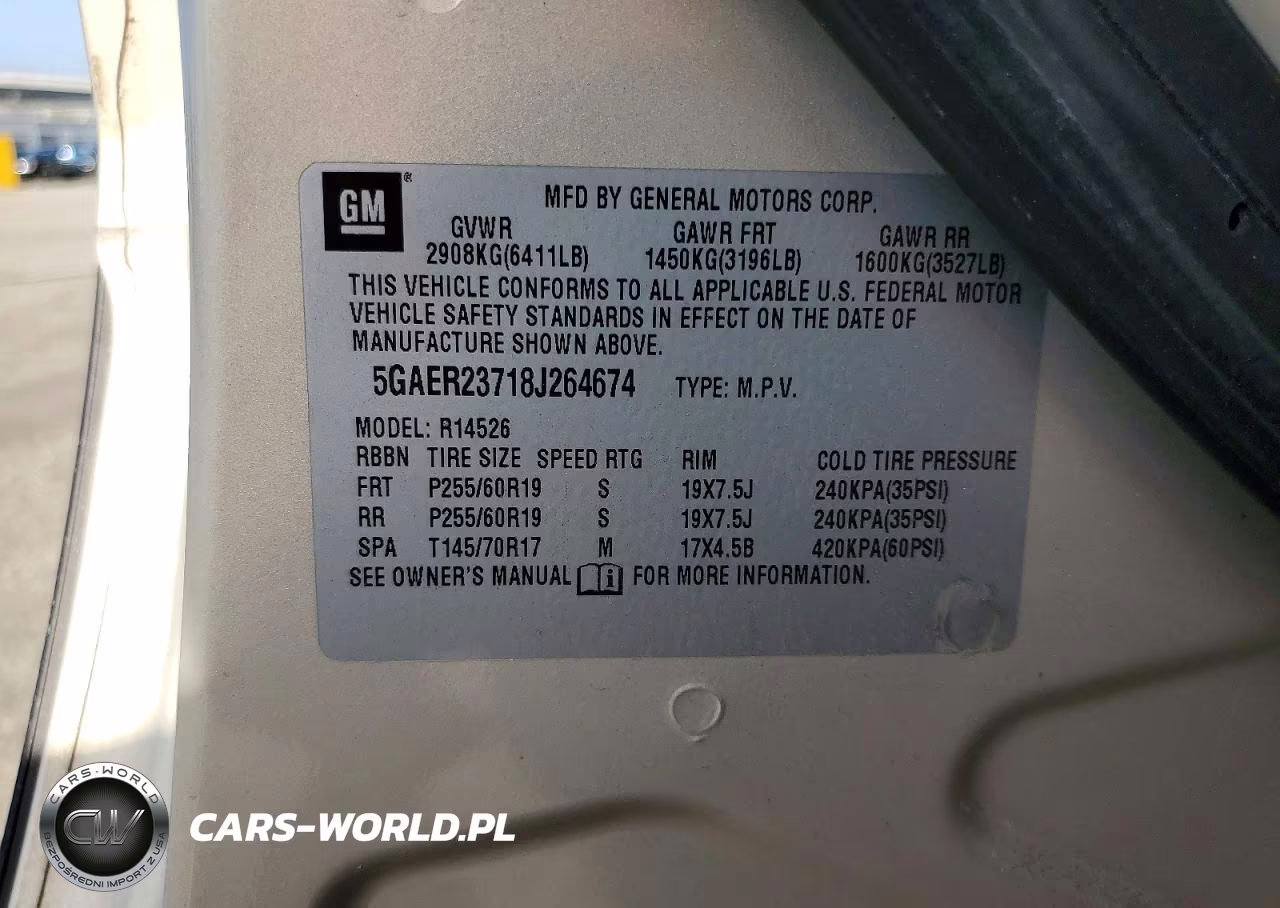2008 Buick Enclave Cxl VIN:5GAER23718J264674 - 13