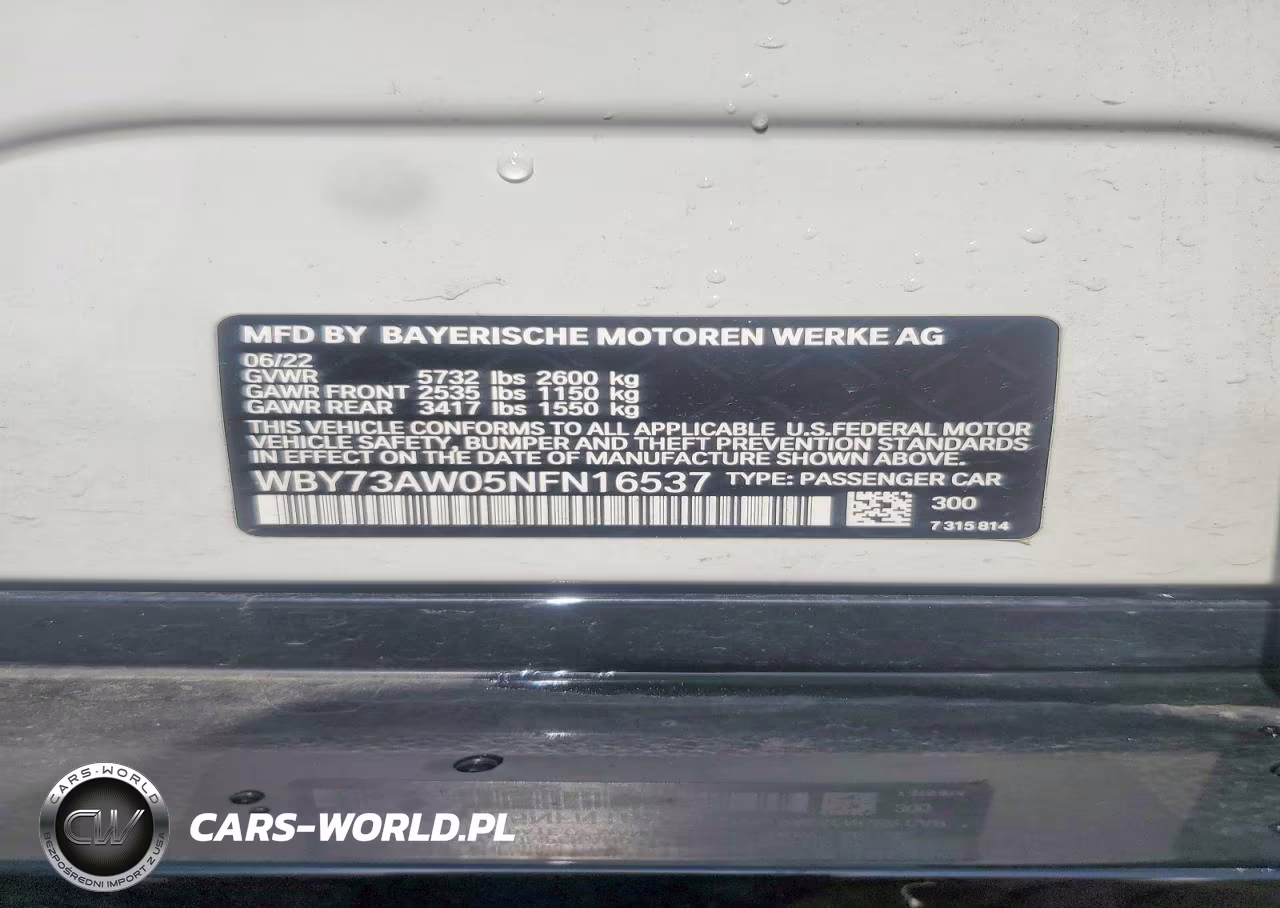 2022 BMW I4 Edrive 40 VIN:WBY73AW05NFN16537 - 12