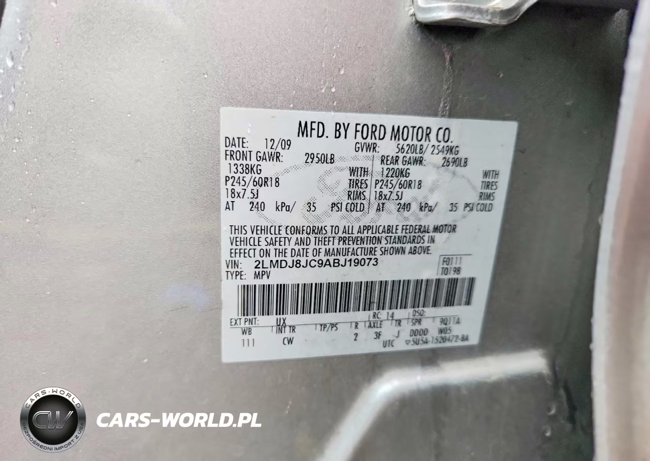 2010 Linc Mks 4D 2Wd VIN:2LMDJ8JC9ABJ19073 - 12