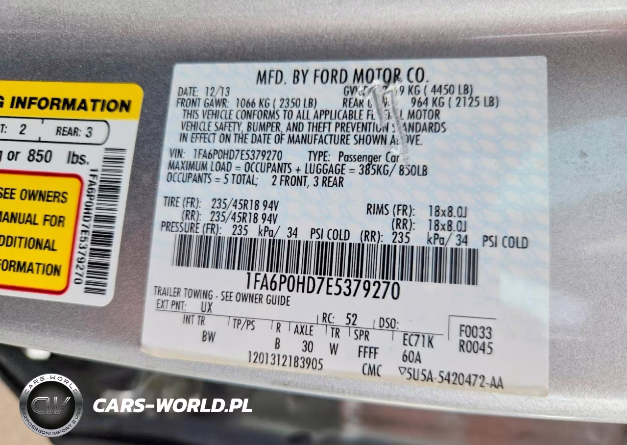 2014 Ford Fusion Se VIN:1FA6P0HD7E5379270 - 12