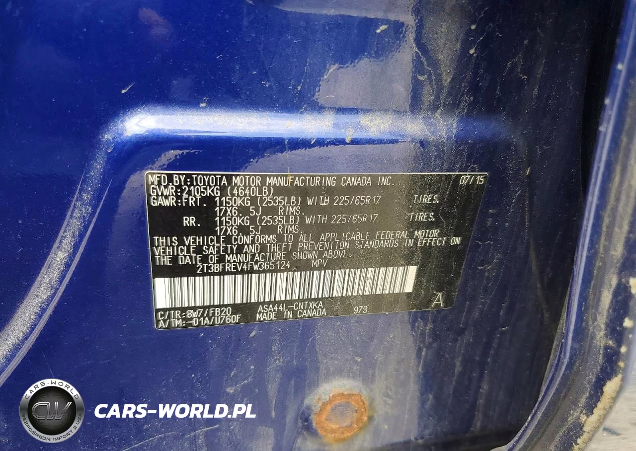 2015 Toyota Rav4 Le VIN:2T3BFREV4FW365124 - 13