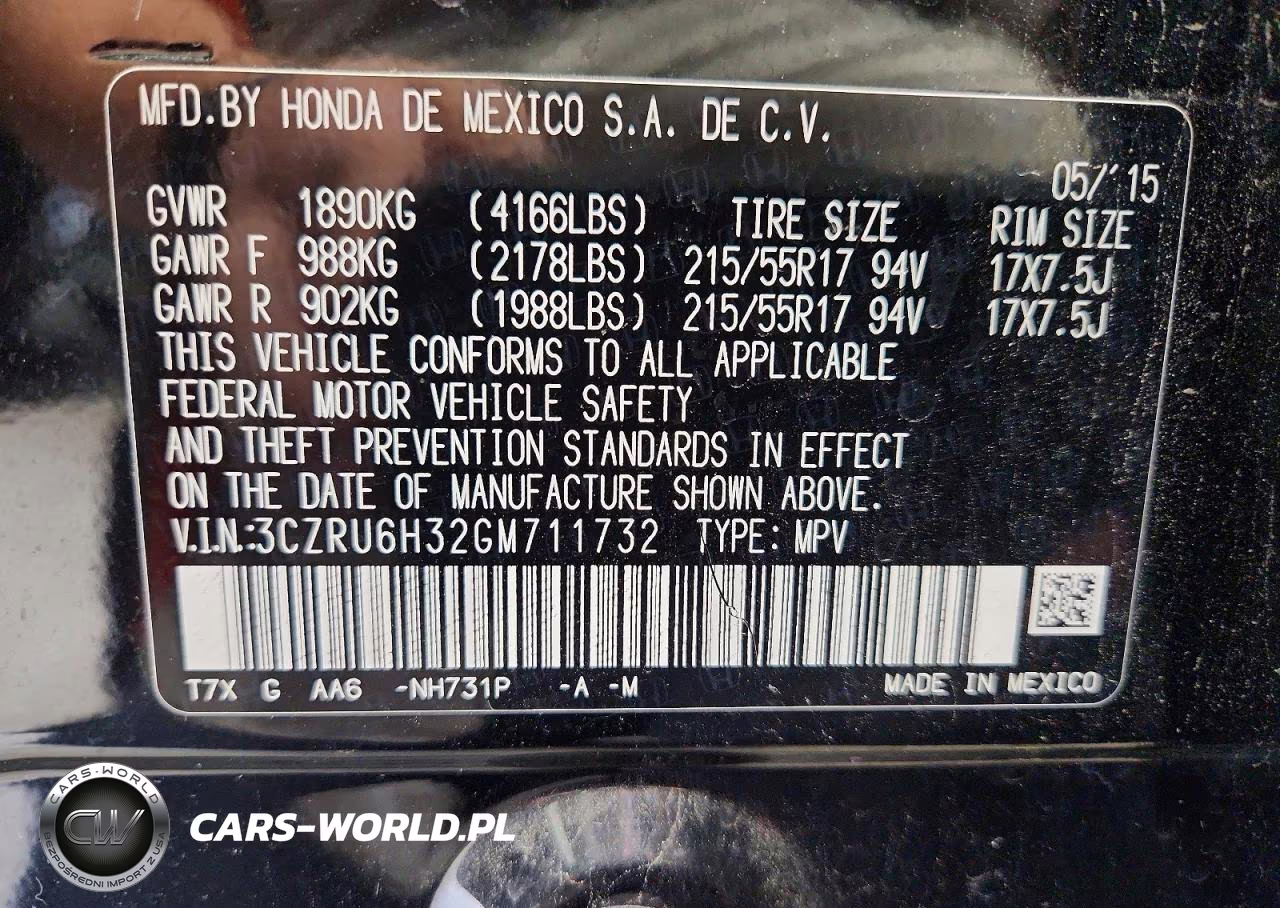 2016 Honda Hr-V Lx VIN:3CZRU6H32GM711732 - 13