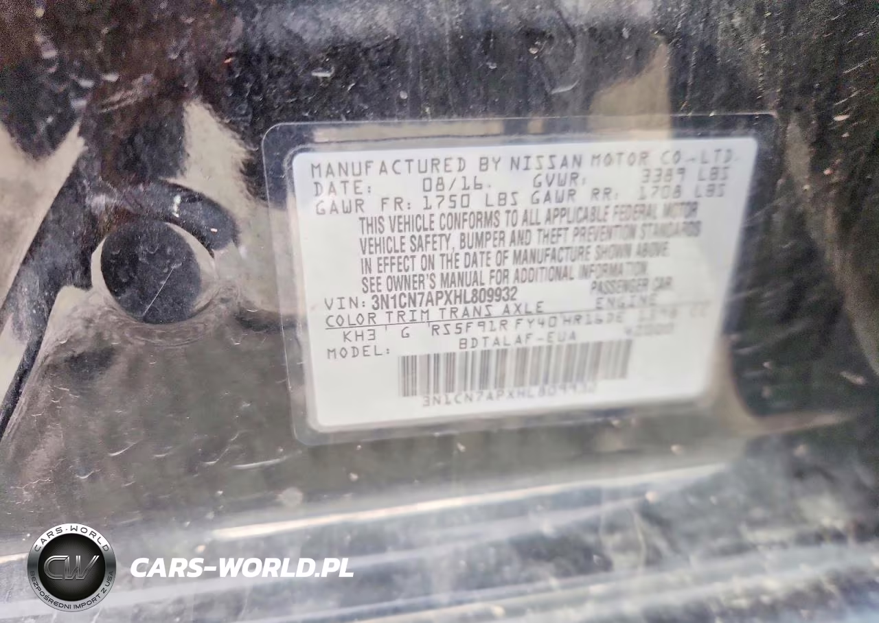 2017 Nissan Versa 1.6 S VIN:3N1CN7APXHL809932 - 13