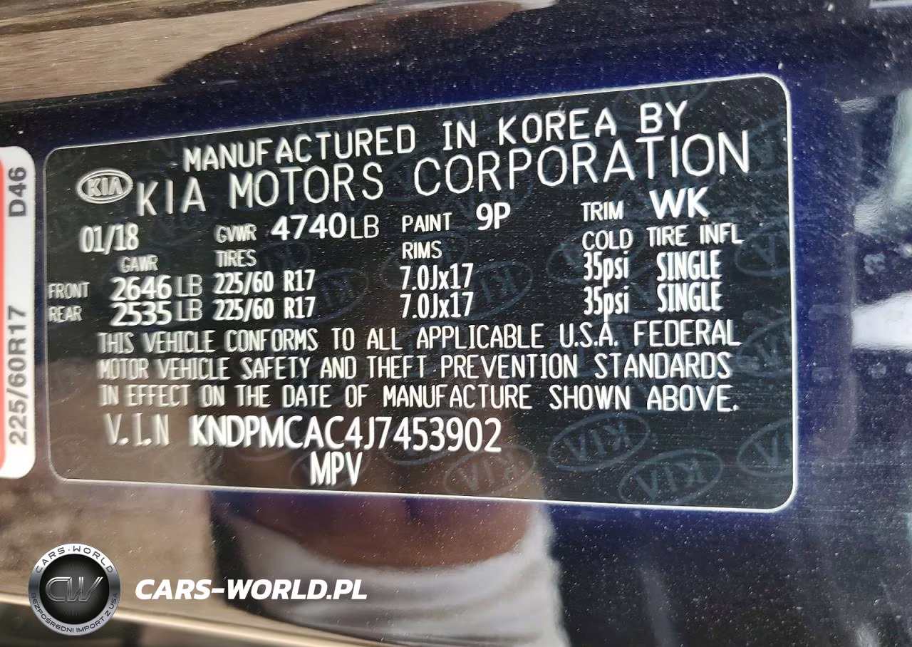 2018 Kia Sportage Lx VIN:KNDPMCAC4J7453902 - 13