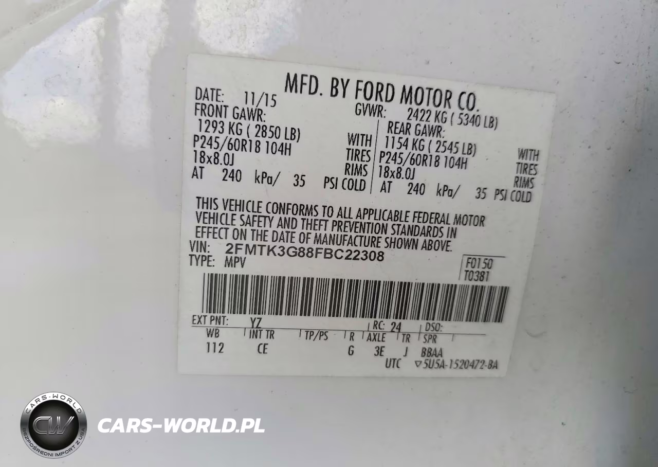 2015 Ford Edge Se VIN:2FMTK3G88FBC22308 - 13
