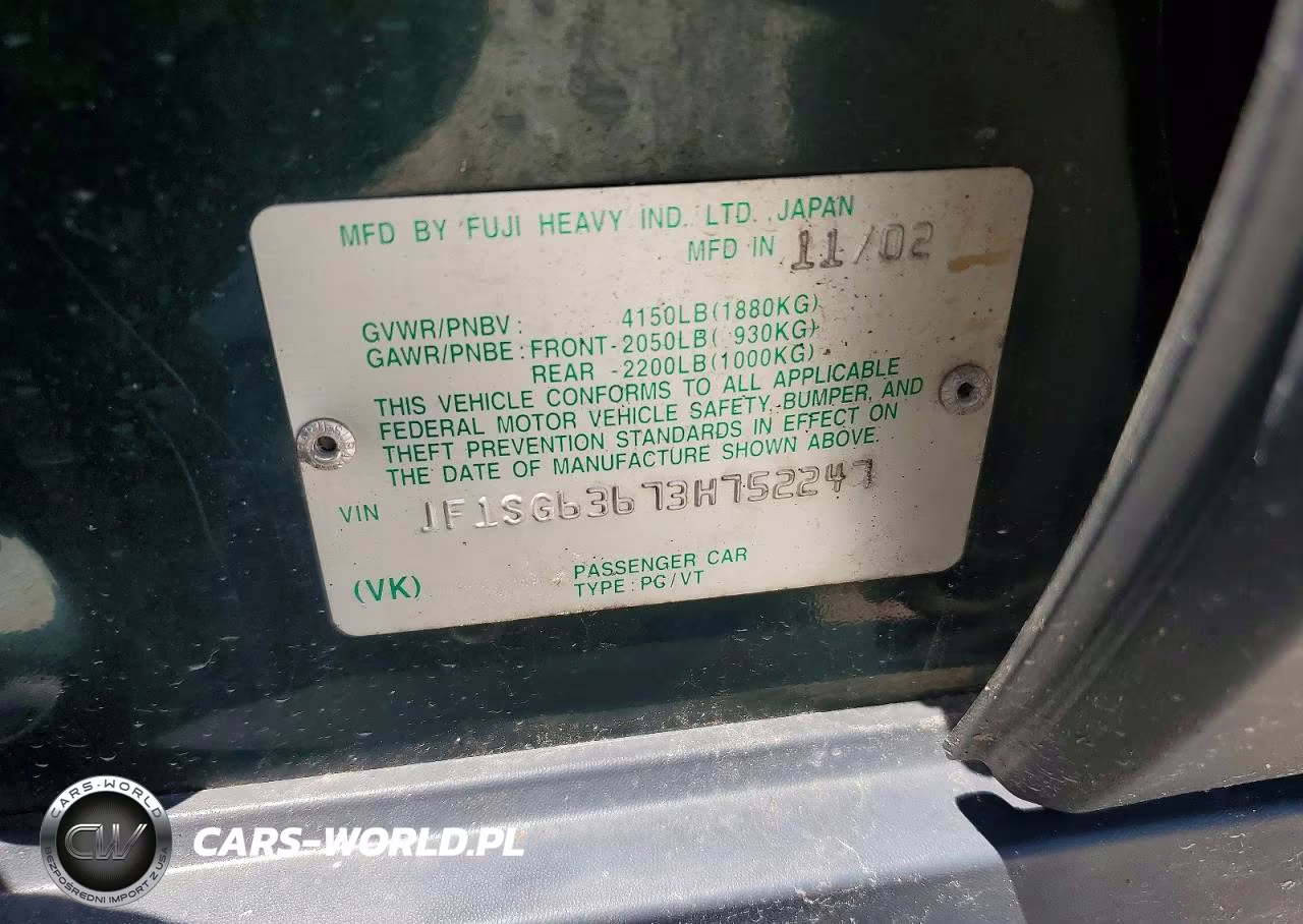 2003 Subaru Forester 2.5X VIN:JF1SG63673H752247 - 14