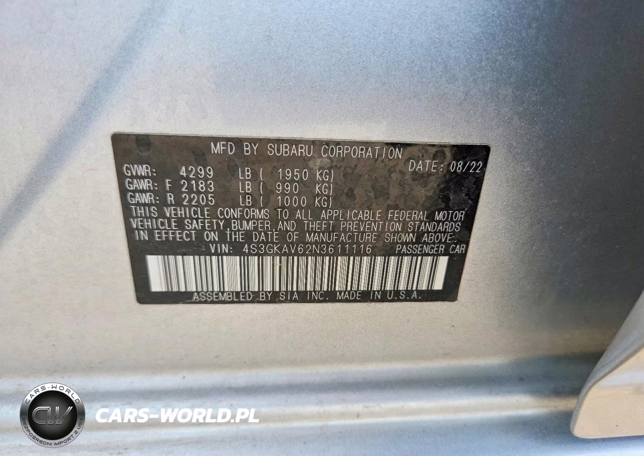 2022 Subaru Impreza Premium VIN:4S3GKAV62N3611116 - 12