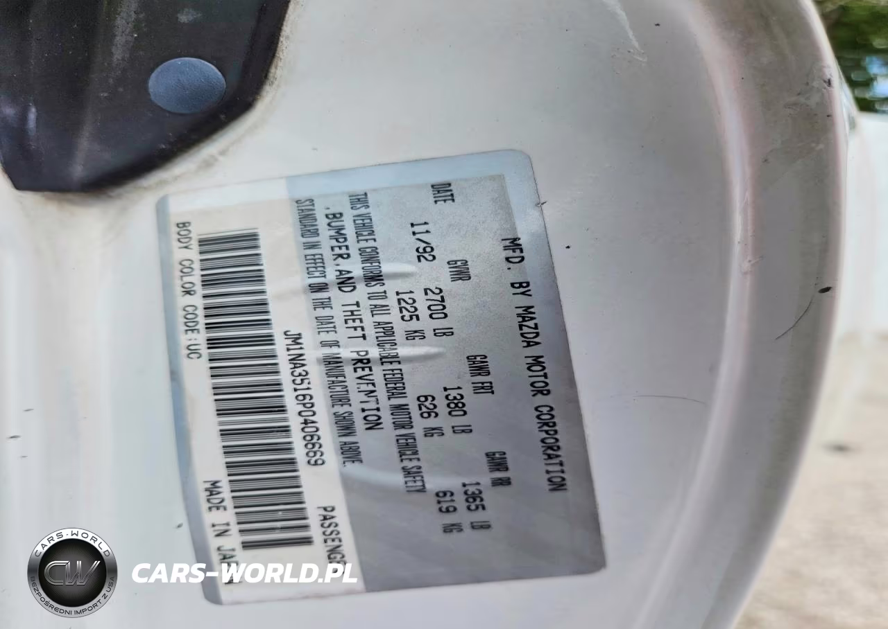 1993 Mazda Mx-5 Miata VIN:JM1NA3516P0406669 - 12