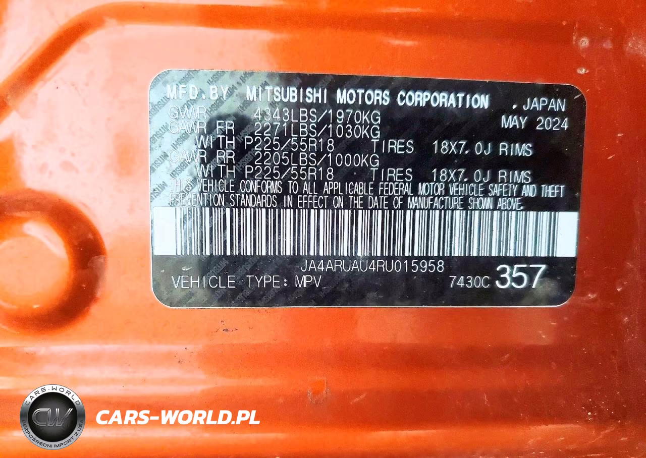 2024 Mitsubishi Outlander Sport S-Se VIN:JA4ARUAU4RU015958 - 14