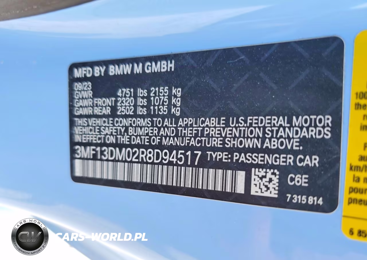 2024 BMW M2 VIN:3MF13DM02R8D94517 - 12
