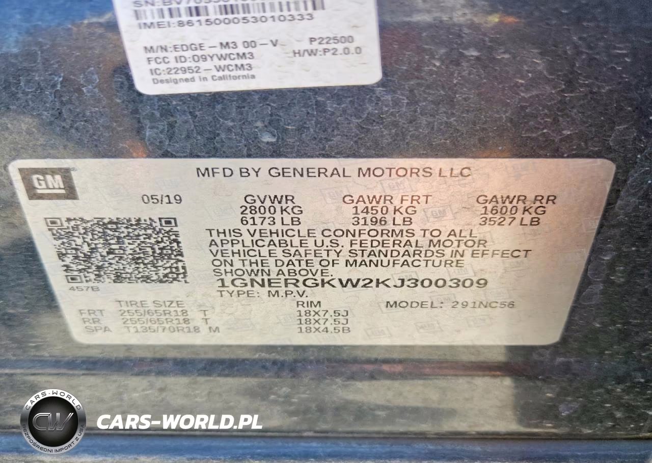 2019 Chevrolet Traverse Lt VIN:1GNERGKW2KJ300309 - 13