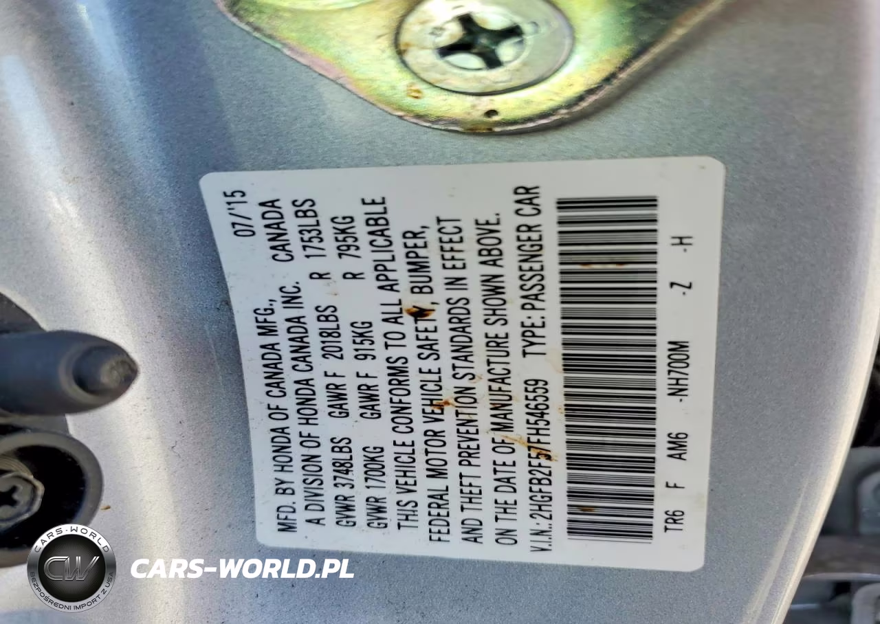2015 Honda Civic Lx VIN:2HGFB2F57FH546559 - 12