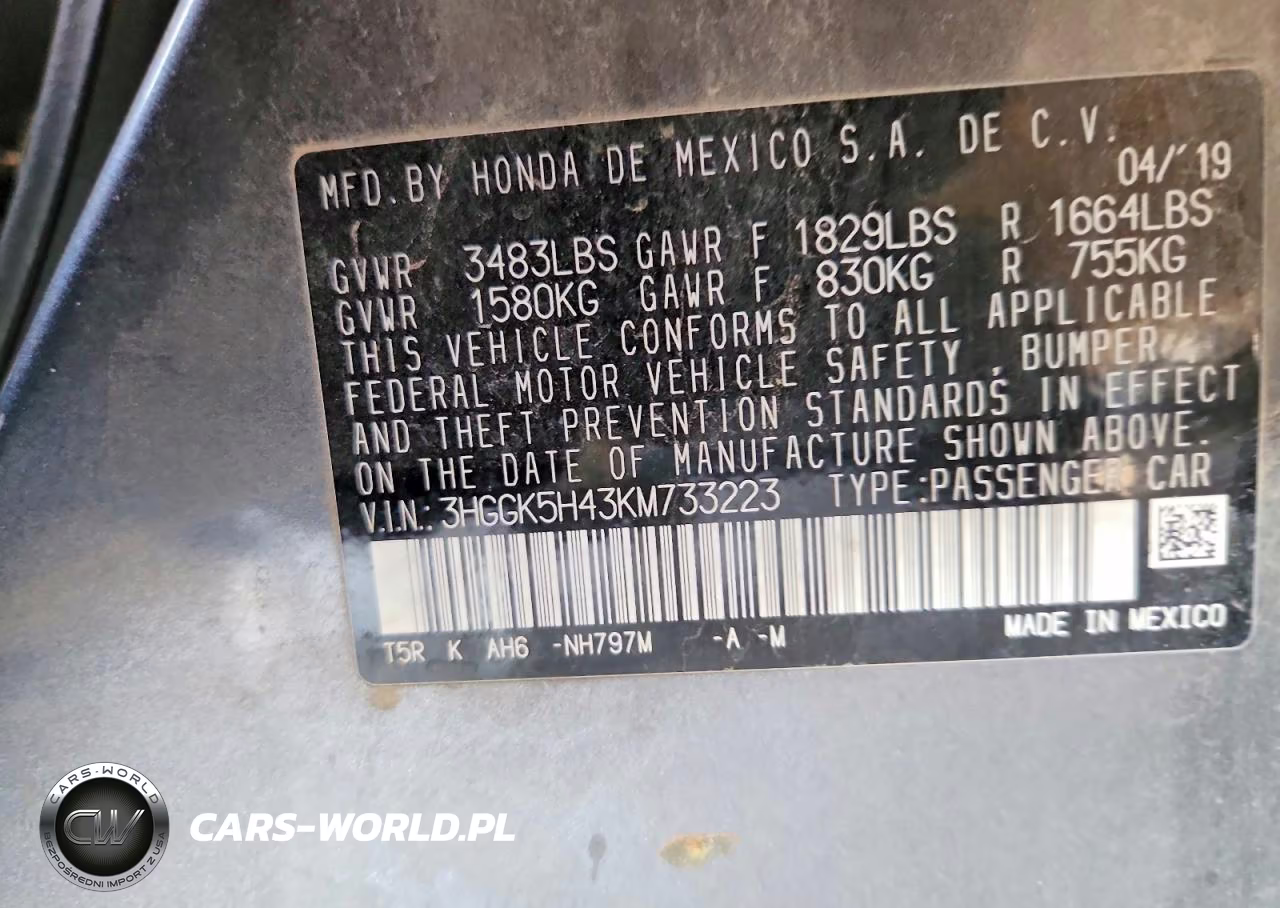 2019 Honda Fit VIN:3HGGK5H43KM733223 - 12
