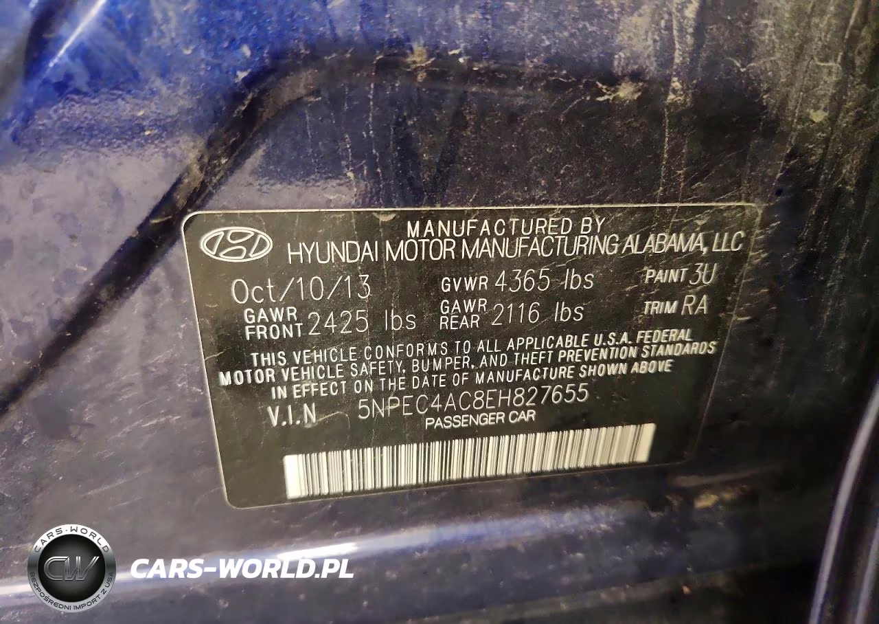 2014 Hyundai Sonata Limited VIN:5NPEC4AC8EH827655 - 12