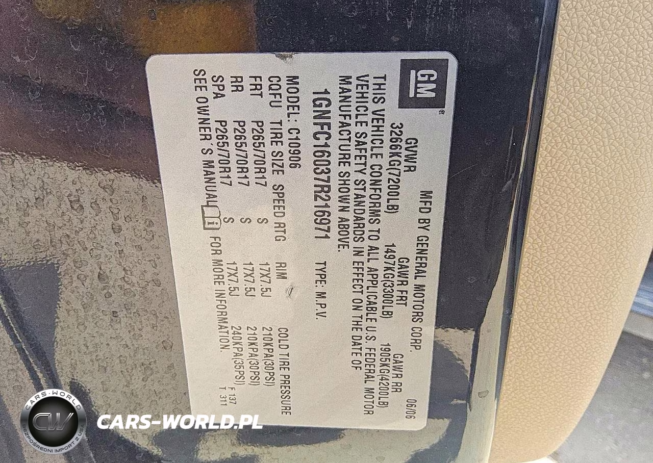 2007 Chevrolet Suburban C1500 VIN:1GNFC16037R216971 - 14