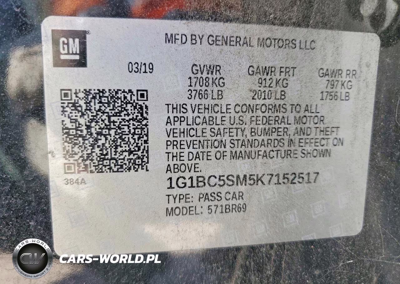 2019 Chevrolet Cruze Ls VIN:1G1BC5SM5K7152517 - 14