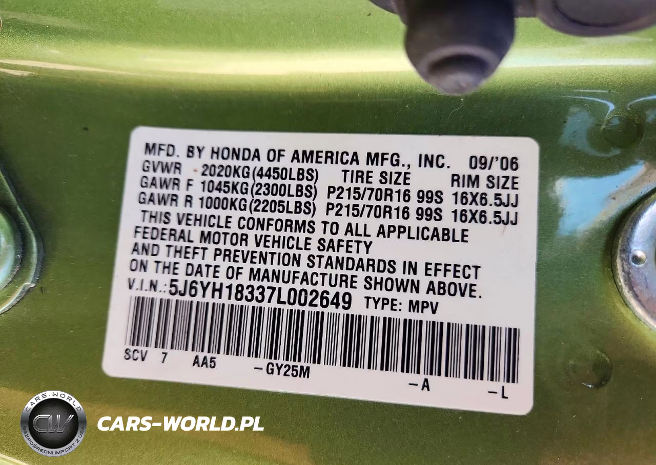 2007 Honda Element Lx VIN:5J6YH18337L002649 - 13