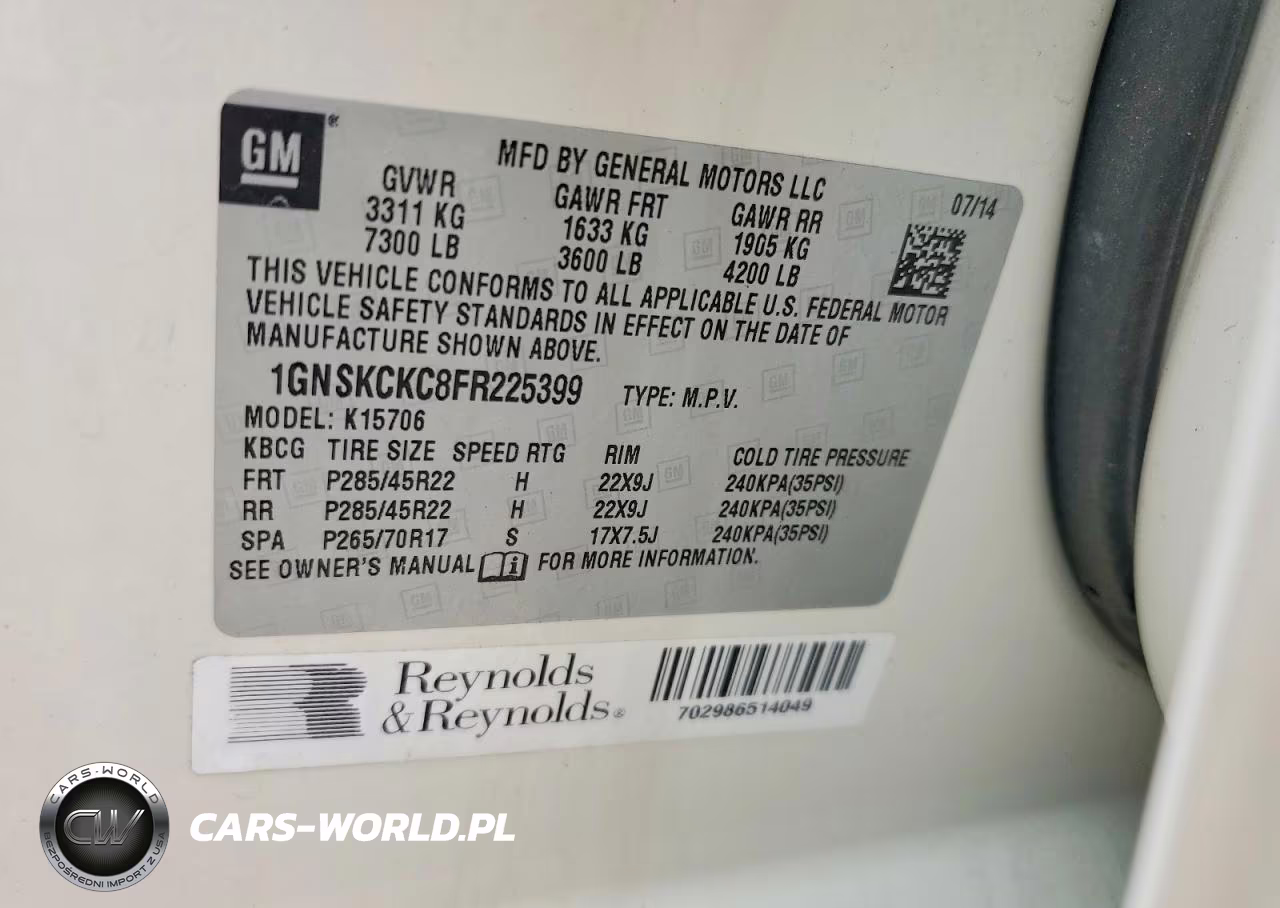 2015 Chevrolet Tahoe K1500 Ltz VIN:1GNSKCKC8FR225399 - 13