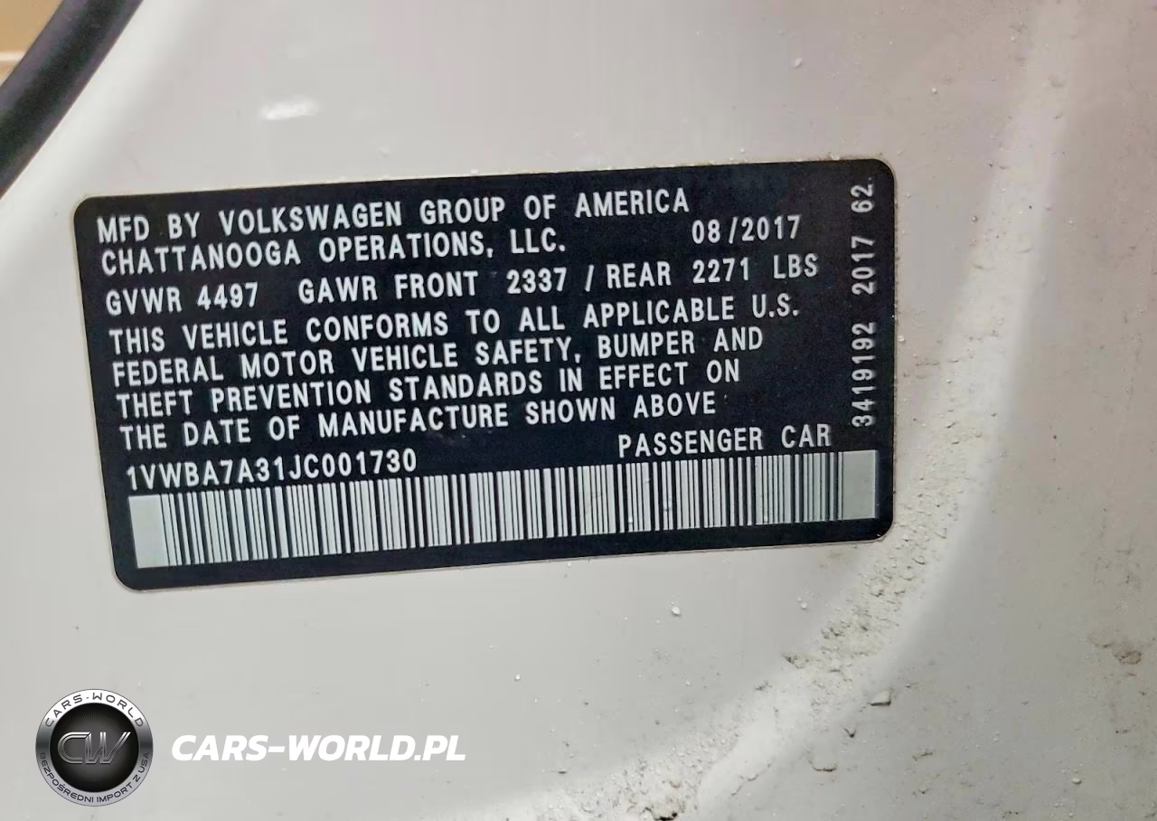 2018 Volkswagen Passat Se VIN:1VWBA7A31JC001730 - 13