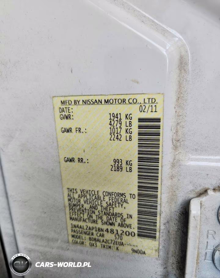 2011 Nissan Altima 2.5 VIN:1N4AL2AP1BN481200 - 12