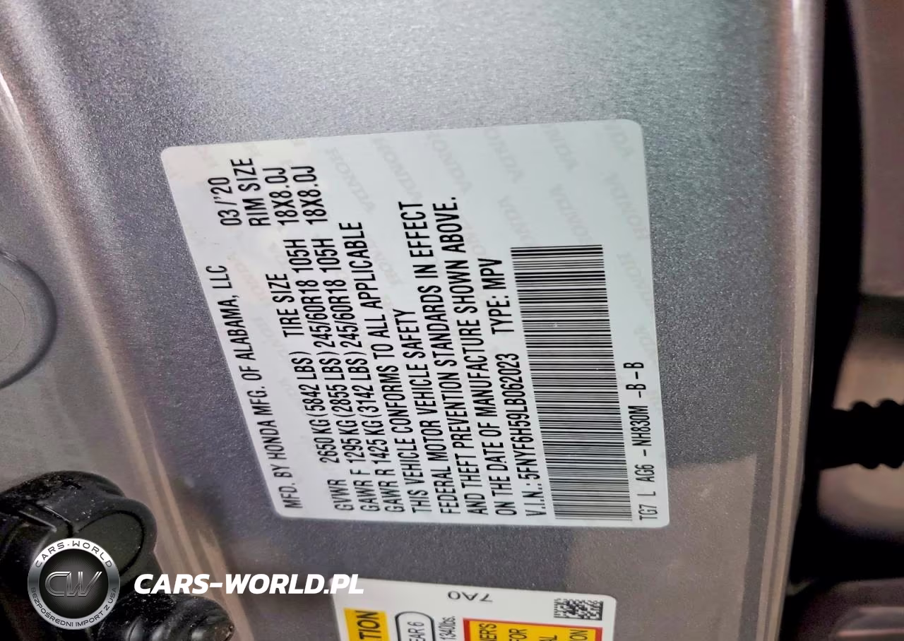 2020 Honda Pilot Exl VIN:5FNYF6H59LB062023 - 14