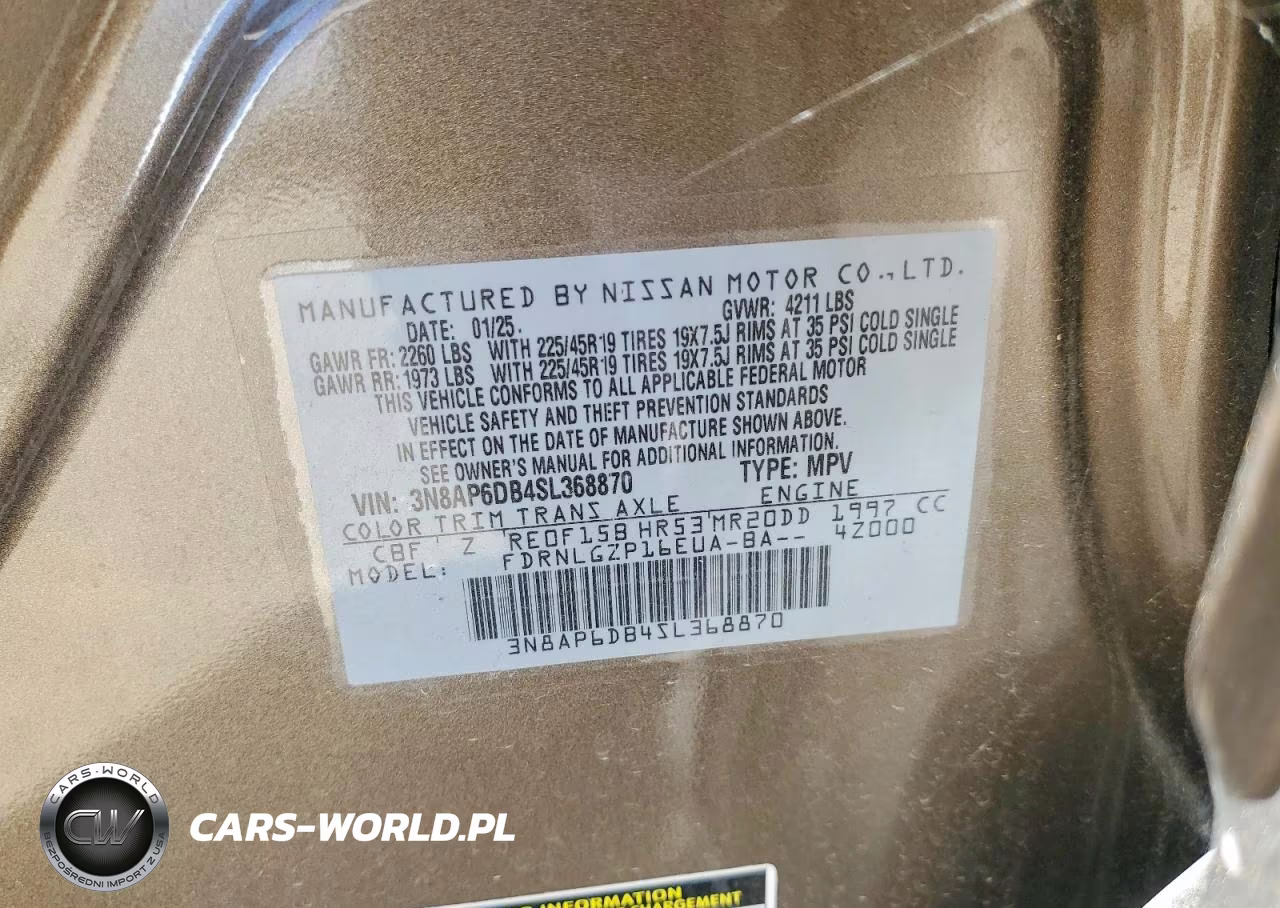 2025 Nissan Kicks Sr VIN:3N8AP6DB4SL368870 - 12